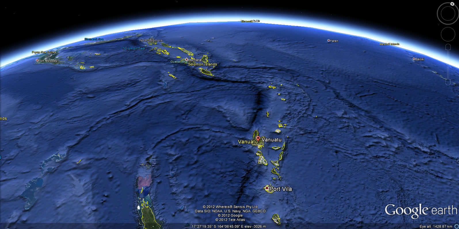 Vanuatu terre carte